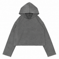 Vivet Washed Charcoal Cropped Hooded Sweatshirt