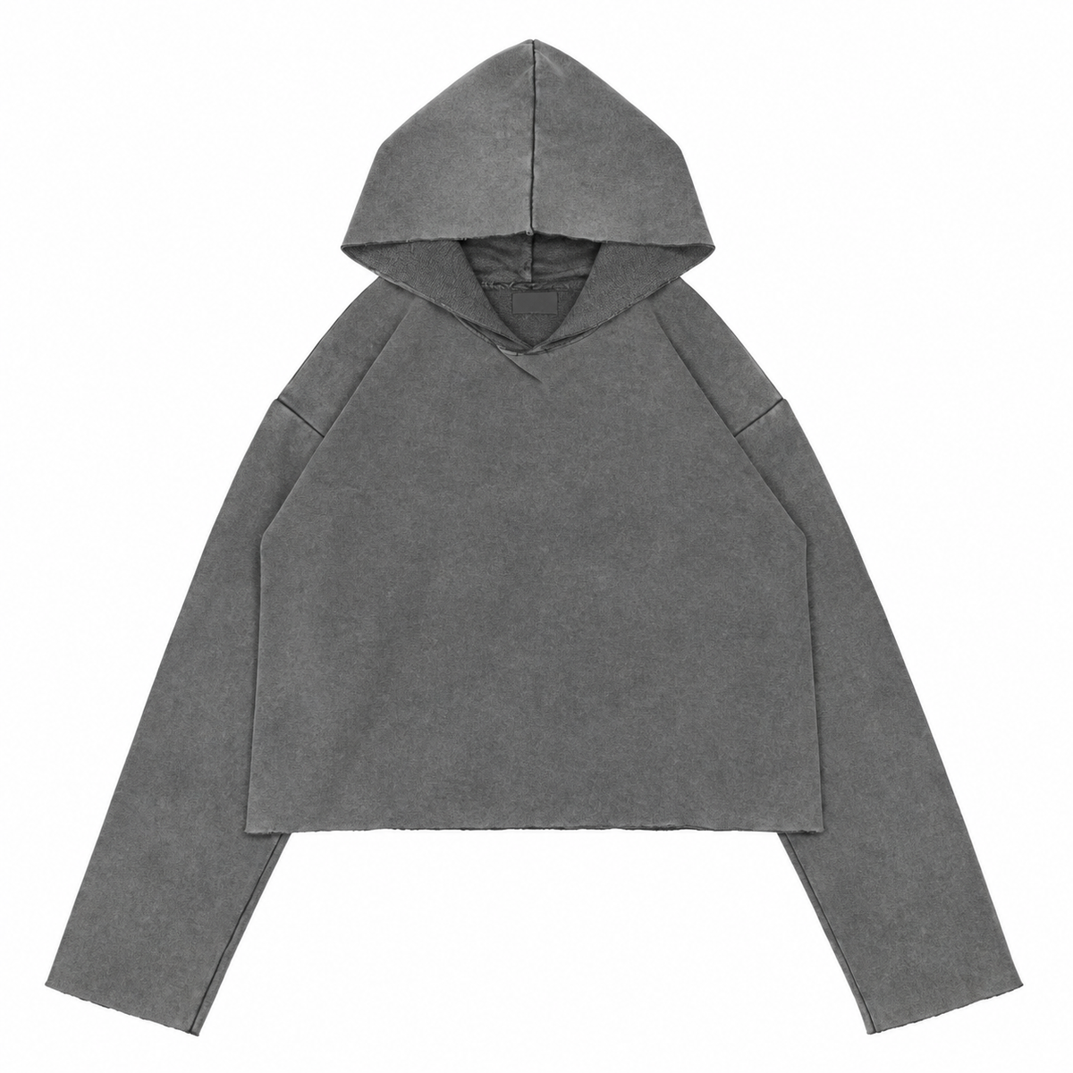 Vivet Washed Charcoal Cropped Hooded Sweatshirt