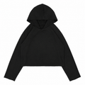 Vivet Black Cropped Hooded Sweatshirt