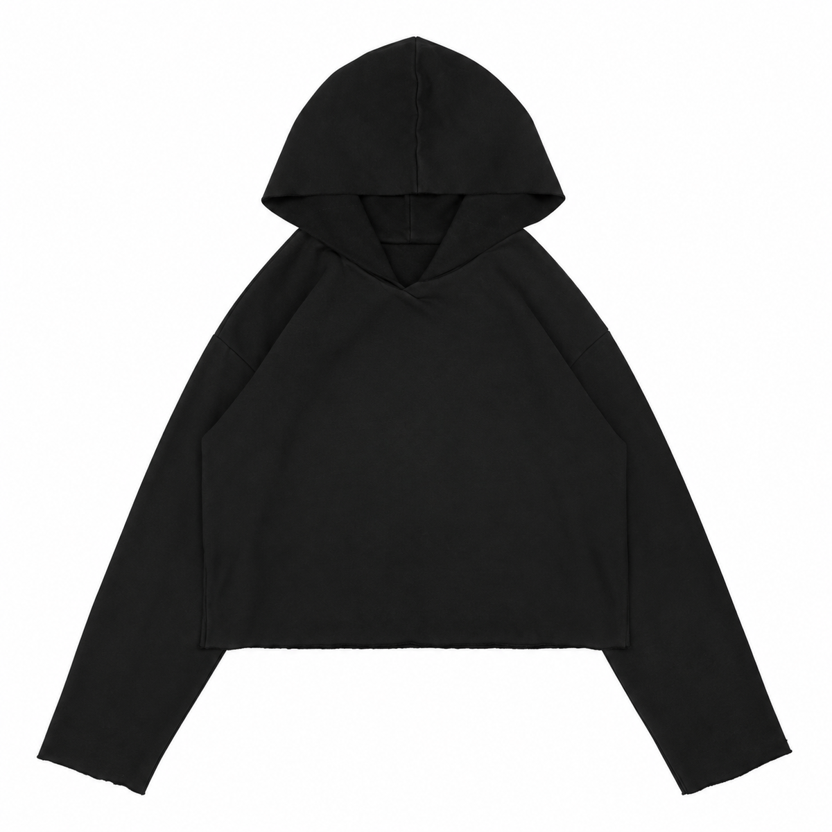 Vivet Black Cropped Hooded Sweatshirt