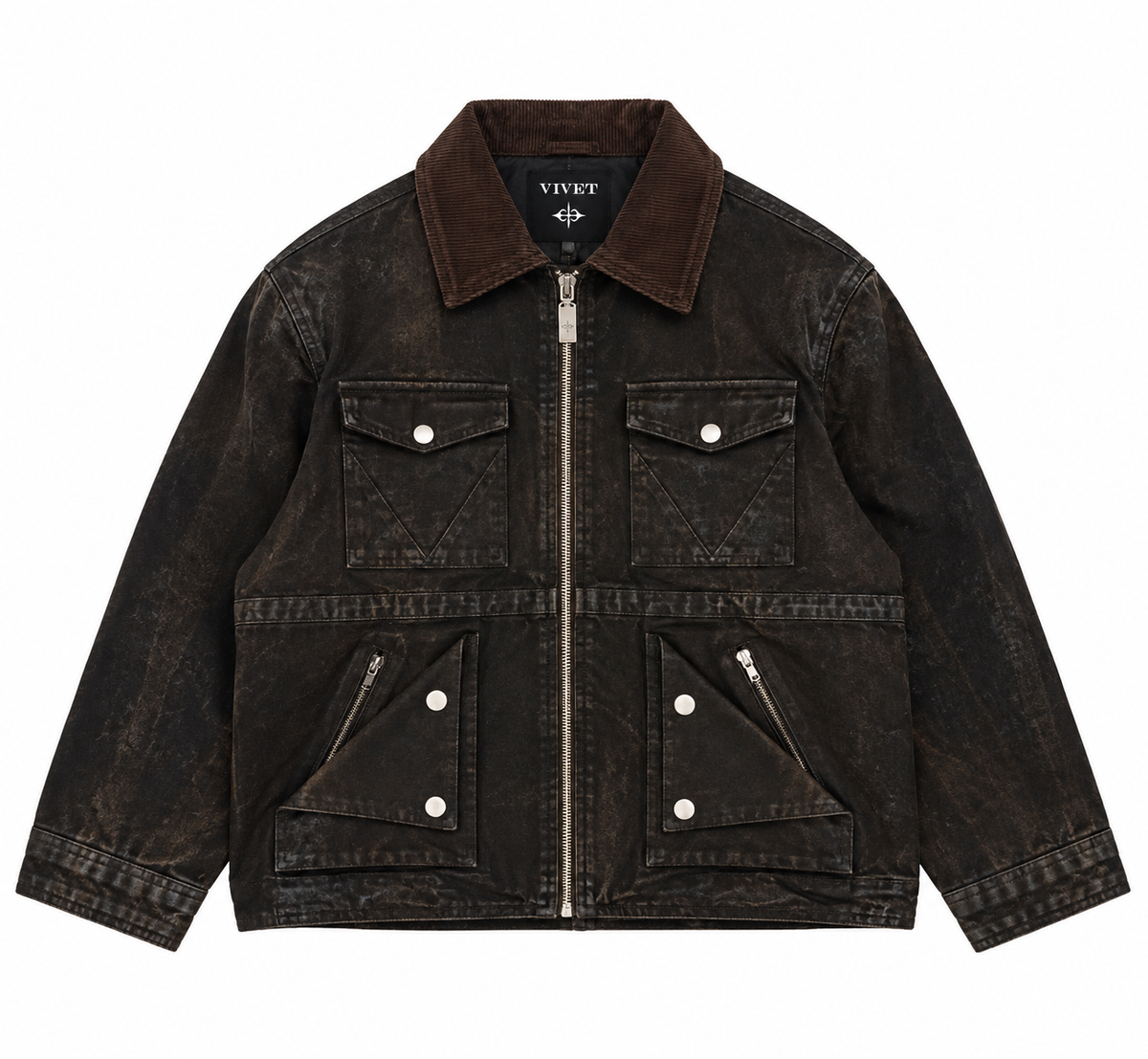 Vivet Black Waxed Utility Jacket