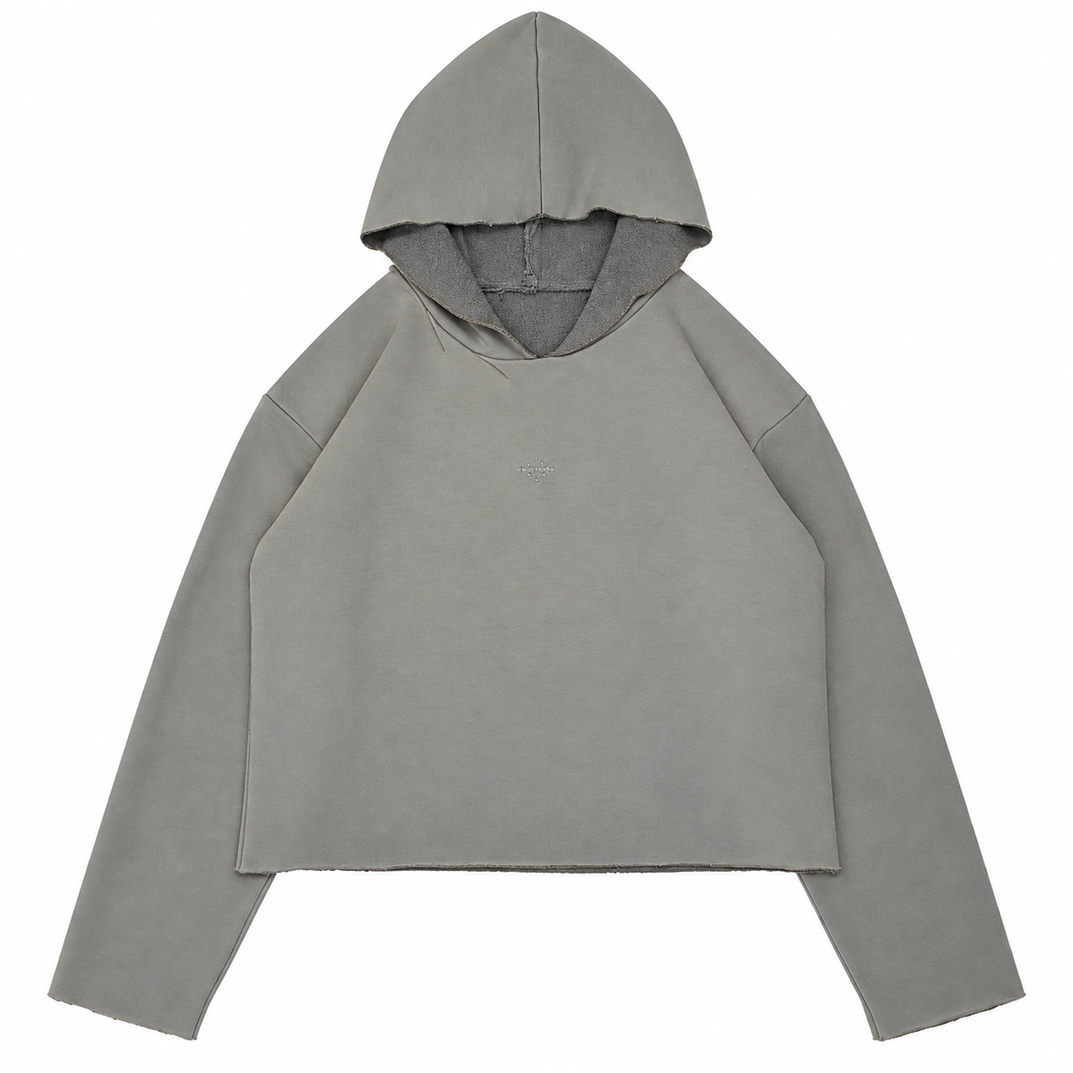Vivet Stone Grey Oversized Cropped Hoodie