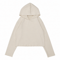 Vivet Ivory Cropped Hooded Sweatshirt