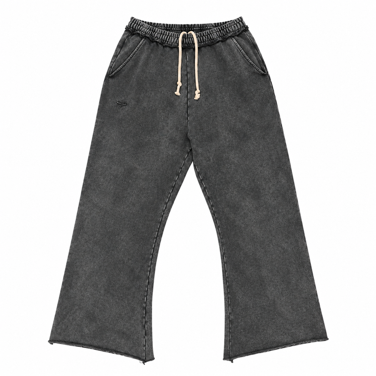 Vivet Washed Charcoal Wide-Leg Sweatpants